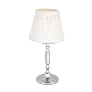 637-80420 La Rue Candle Lamp - 3 11/32"D x 10 1/2"H, Marlowe White/Silver Base