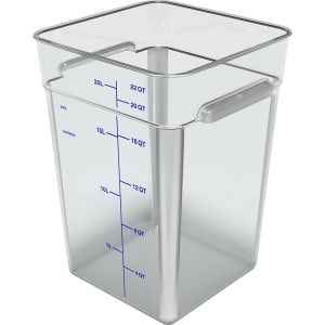 028-11956AF07 22 qt Square Food Storage Container - Polycarbonate, Clear
