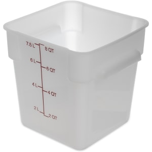 028-11963PE02 8 qt Square Food Storage Container - Polyethylene, White