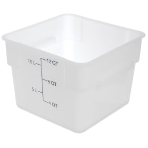 028-11964PE02 12 qt Square Food Storage Container - Polyethylene, White