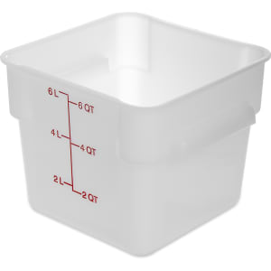 028-11962PE02 6 qt Square Food Storage Container - Polyethylene, White