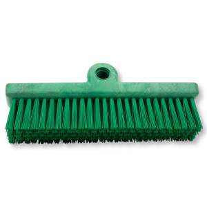 028-40423EC09 10" Dual Surface Floor Scrub Brush Head - Split Shape, Poly/Plastic, Green