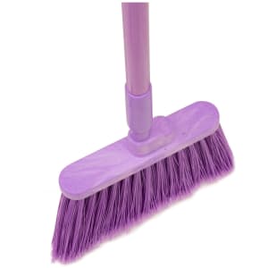 028-41082EC68 56"L Duo-Sweep® Lobby Broom w/ Angled Bristles & Fiberglass Handle, Purple