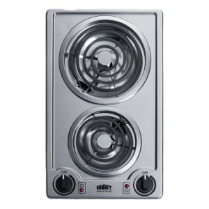 162-CCE213SS 12"W Electric Radiant Stove w/ (2) Burners - Stainless, 115v