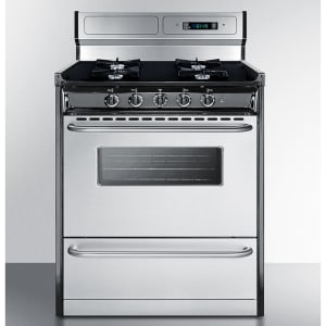 162-TNM2307BKW 30"W Gas Stove w/ (4) Burners - Black/Stainless, Natural Gas