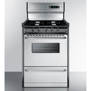 162-TNM6307BKW 24"W Gas Stove w/ (4) Burners - Black/Stainless, Natural Gas