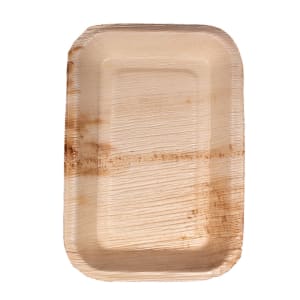 524-012212B Disposable Serving Tray - 4 1/2" x 6", Palm Leaf