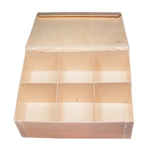 524-TGBB6X8 Collapsible Bento Box w/ Attached Lid - 6" x 8" x 3", Balsa Wood/Rice...