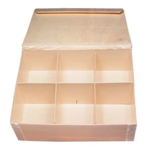 524-TGBB8X1 Collapsible Bento Box w/ Attached Lid - 8" x 11" x 3", Balsa Wood/Rice Paper