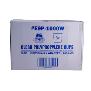 538-E9P1000W 9 oz Wrapped Cup - Polypropylene, Clear