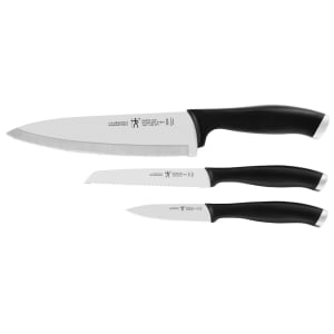 645-13582002 3 Piece Starter Knife Set - Stainless Steel, Black Plastic Handle