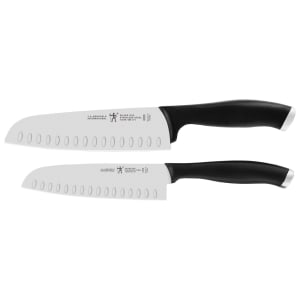 645-13585003 2 Piece Asian Knife Set - Stainless Steel, Black Plastic Handle