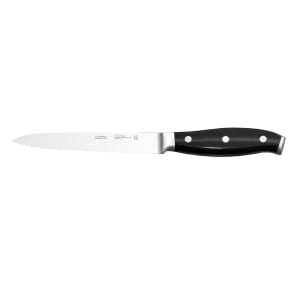 645-16910131 5" Serrated Utility Knife w/ Black Plastic Handle, Stainless Steel