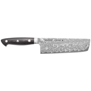 901-34892173 6 1/2" Nakiri Knife w/ Black Linen Micarta Handle, Carbide Stainless Steel