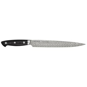 901-34890233 9" Slicing/Carving Knife w/ Black Linen Micarta Handle, Carbide Stainless Steel
