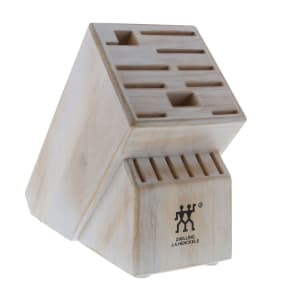 901-35093116 16 Slot Ash Wood Knife Block, Rustic White