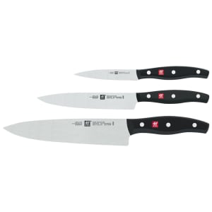 901-30720000 3 Piece Starter Knife Set - High Carbon Stainless Steel, Black Plastic Handle