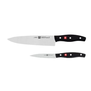 901-30720002 Paring & Chef's Knife Set - High Carbon Stainless Steel, Black Plastic Handle