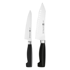 901-35177002 Santoku & Prep Knife Set - High Carbon Stainless Steel, Black Plastic Handle
