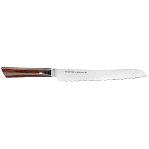 901-38266263 10" Bread Knife w/ Brown Pakkawood Handle, Carbide Stainless Steel