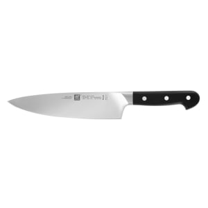 901-38411203 8" Traditional Chef's Knife w/ Black Plastic Handle, High Carbon Stainless Steel