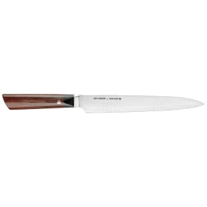 901-38260233 9" Slicing Knife w/ Brown Pakkawood Handle, Carbide Stainless Steel