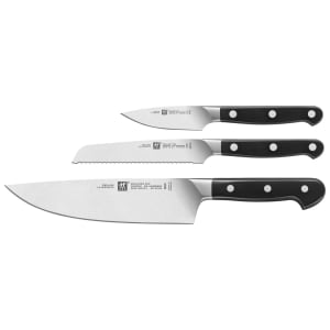 901-38430008 3 Piece Starter Knife Set - High Carbon Stainless Steel, Black Plastic Handle
