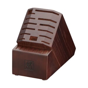 901-38449220 21 Slot Ash Wood Knife Block, Walnut Stained