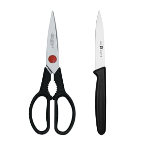 901-41372001 7" Kitchen Shears & Paring Knife Set, Stainless w/ Black Handle