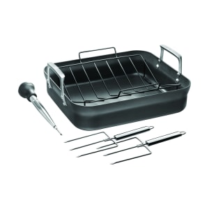 901-66201000 Motion Roaster Pan w/ Rack & Accessories - 16" x 14", Hard Anodized Aluminum