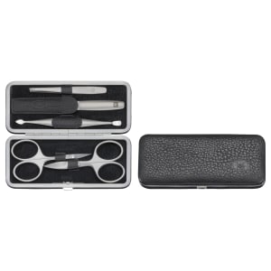 901-970610040 5 Piece Grooming Kit w/ Black Yak Leather Case