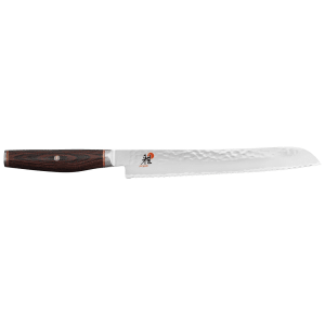 902-34076233 9" Bread Knife w/ Brown Pakkawood Handle, Carbide Stainless Steel