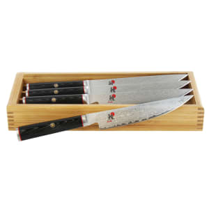 902-34189001 Steak Knife w/ Black Linen Micarta Handle, Stainless Steel