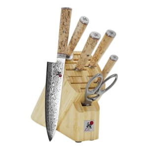 902-34370007 Birchwood 7 Piece Knife Set w/ Bamboo Block