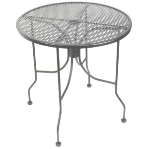 336-ATSALM36GRY 36" Round Outdoor Table w/ Umbrella Hole - Aluminum, Dark Gray