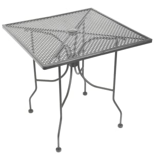 336-ATSALM3030GRY 30" Square Outdoor Table w/ Umbrella Hole - Aluminum, Dark Gray
