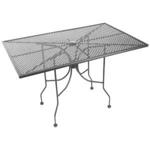 336-ATSALM3048GRY Rectangular Outdoor Table w/ Umbrella Hole - 48" x 30", Aluminum, Dark Gray