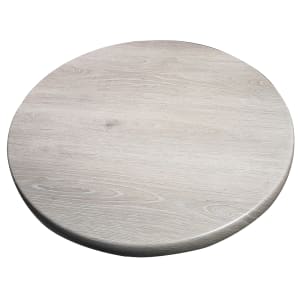 336-ATSATO28212 27 1/2" Round Laminate Table Top - Indoor/Outdoor, Gray Oak