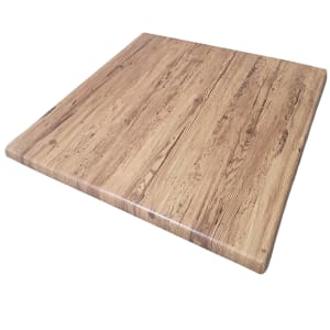 336-ATSATO3636201 35 1/2" Square Laminate Table Top - Indoor/Outdoor, Aged Pine