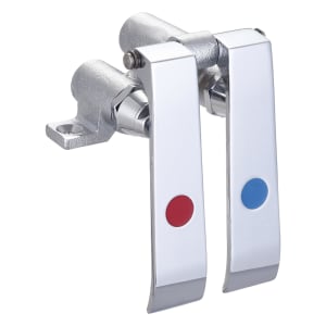 336-FLO203 Double Knee Pedal Valve w/ Hot & Cold Indicators, Stainless Steel