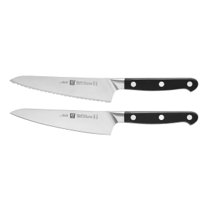 901-38430014 2 Piece Prep Knife Set - High Carbon Stainless Steel, Black Plastic Handle