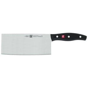 901-30795182 7" Chinese Chef's Knife/Cleaver w/ Black Plastic Handle, High Carbon Stainless Steel