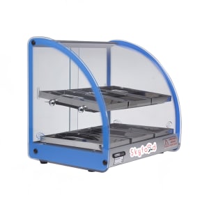 248-FWD218B 18 1/2" Full Service Countertop Heated Display Case  - (2) Shelves, Blue, 120v
