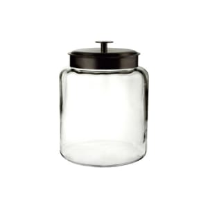 075-98531AHG17 2 gal Montana Glass Jar w/ Black Metal Lid