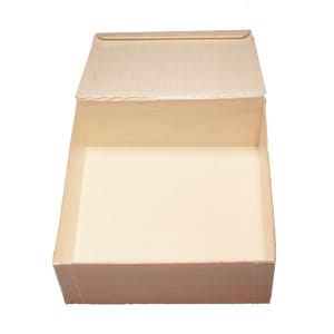 524-TGCB6X6 Collapsible To Go Box w/ Attached Lid - 6" x 6" x 1", Balsa Wood/Rice...