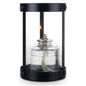 637-80564 Penny Candle Lamp - 3 3/8"D x 5 1/2"H, Clear Glass/Black Metal Frame