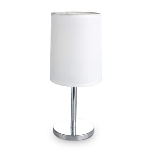637-80571 Martini Candle Lamp - 4"D x 11"H, White Shade/Polished Silver Metal Base