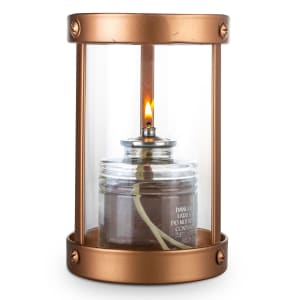 637-80566 Penny Candle Lamp - 3 3/8"D x 5 1/2"H, Clear Glass/Copper Metal Frame