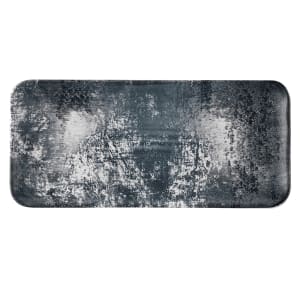 450-FN562 Rectangular Maker's Urban Plate - 13 5/8" x 6 1/4", Ceramic, Lamp Black