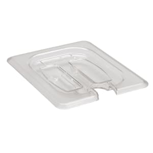 144-80CWCHN135 Camwear® 1/8 Size Notched Food Pan Cover w/ Handle - Polycarbonate, Clear